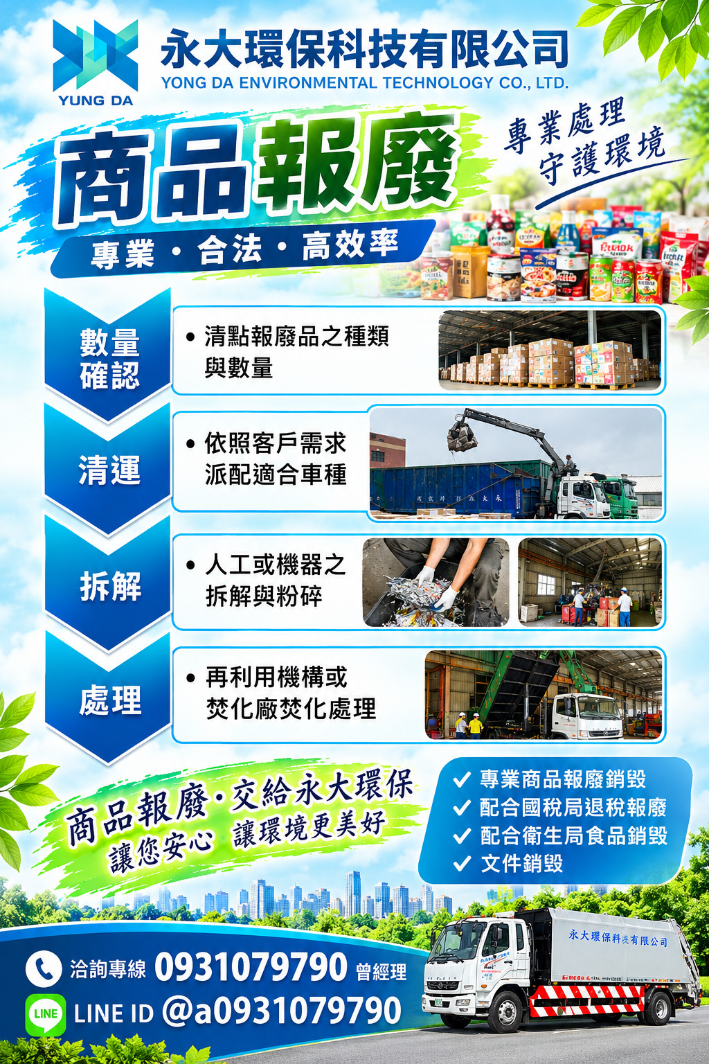 永大環保商品報廢處理宣傳海報